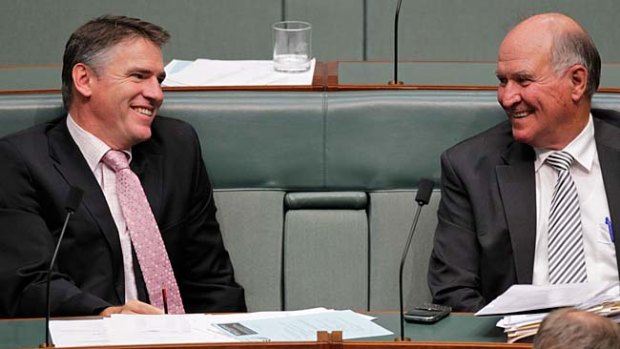 A welcome end ... Independent MPs Rob Oakeshott and Tony Windsor.