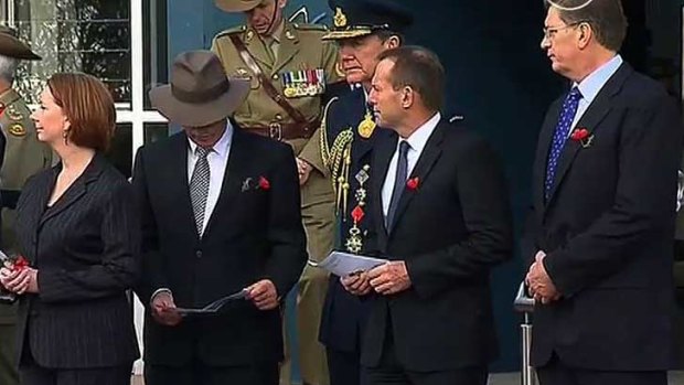 Prime Minister Julia Gillard, Defence Science and Personnel Minister Warren Snowdon, Defence Force Chief Angus Houston, Opposition Leader Tony Abbott and Premier Ted Baillieu attend Lance Corporal Jones's funeral.