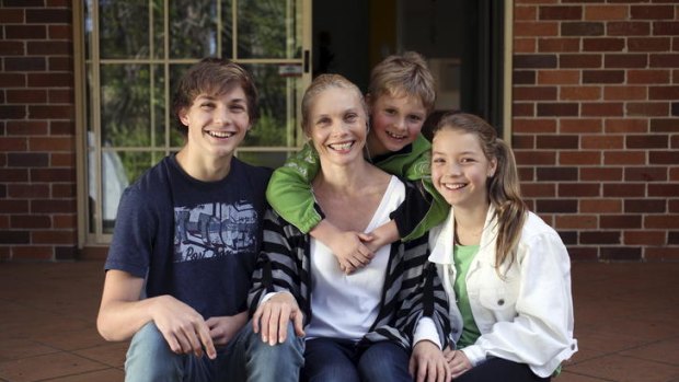 Rachel Bowerman with her children, Theo Ott 15, Ella Ott 12 and Oskar Ott 8 years