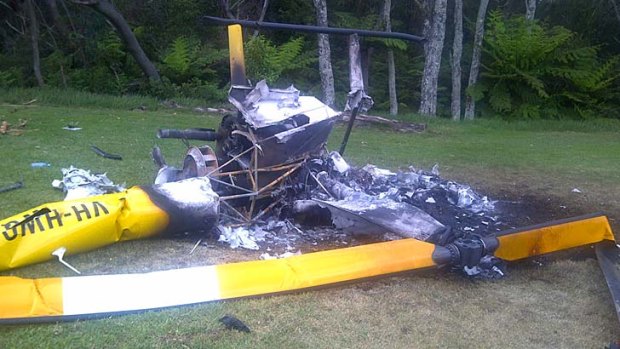 Wreckage: the Bulli helicopter crash.