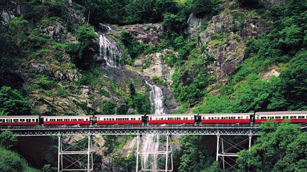 The Kuranda Scenic Railway takes a winding two-hour train trip through the hills.