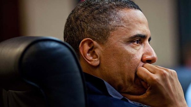 US President Barack Obama listens during one of a series of meetings discussing the mission against Osama bin Laden in the Situation Room of the White House on May 1.