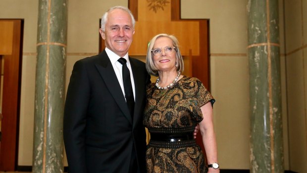Prime Minister Malcolm Turnbull and Lucy. 