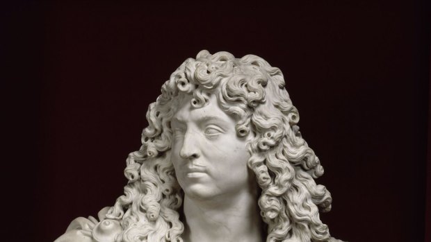 A bust of Louis XIV by Jean Warin (1604-1672). 