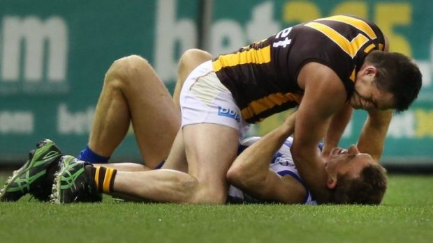 Hawthorn's Brian Lake has been referred directly to the AFL tribunal for his choke hold on Drew Petrie.