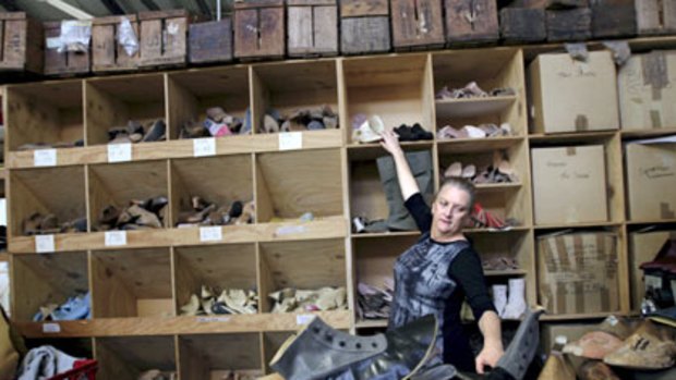 No shoe-in for the job ... shoemaker Jodie Morrison in her workshop Steppin Out in Leichhardt.