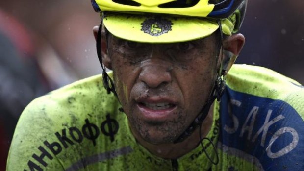 Race favourite Alberto Contador lost time in stage five.