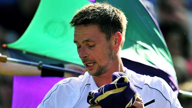 The pain of defeat ... Robin Soderling.