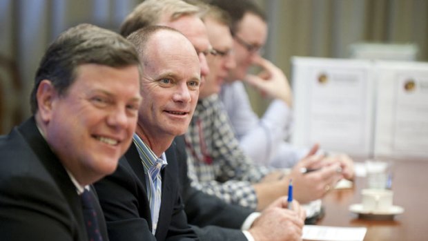 Premier elect Campbell Newman during the first LNP government meeting at the executive building on George Street.