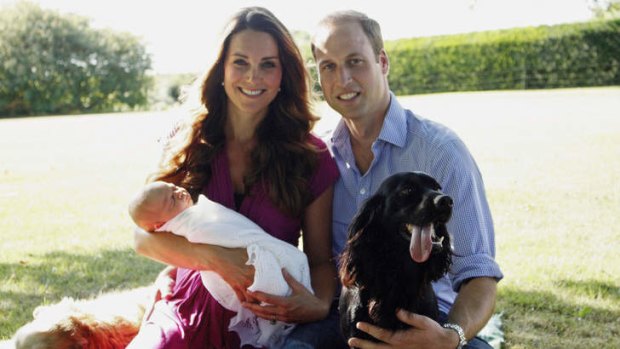 Looking for a place to stay: Kate and William with Prince George.