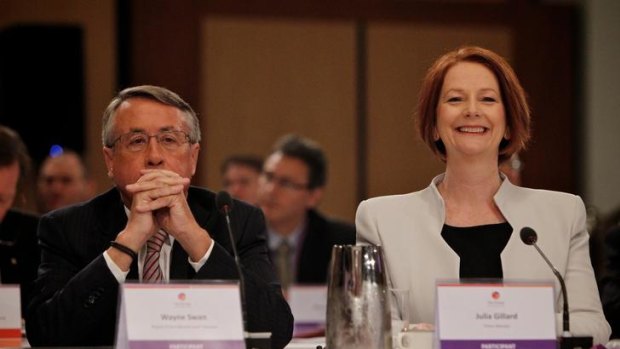 Prime Minister Julia Gillard and Treasurer Wayne Swan at the Tax Forum.