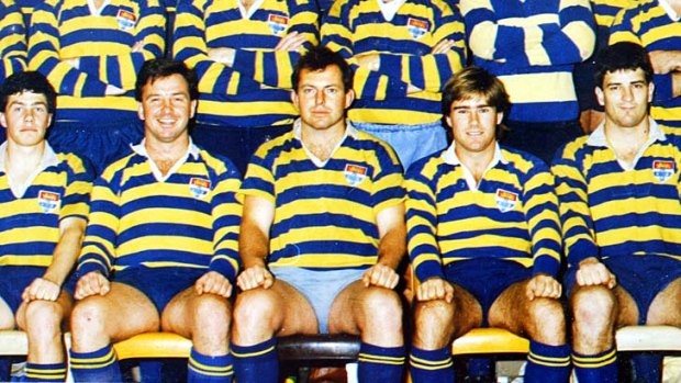 Tony Abbott playing for Sydney University fourth grade premiers in 1986.