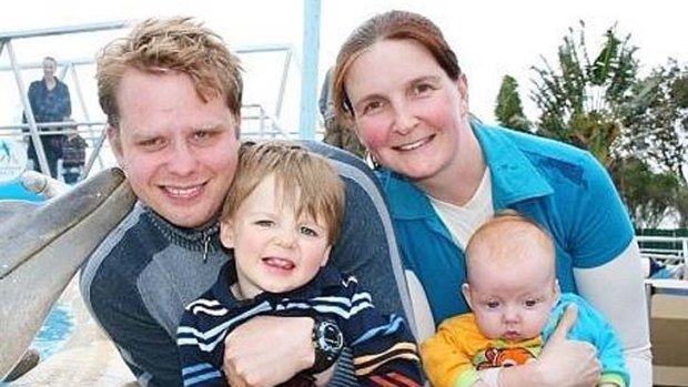 Murder trial ... Curtis and Allyson McConnell in Australia with their children, Connor and Jayden.