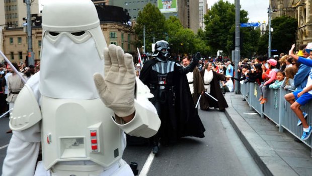 All sorts: Star Wars marchers mark Australia Day.