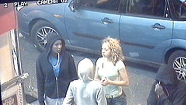 Wanted ... Young women captured on CCTV in Croydon.