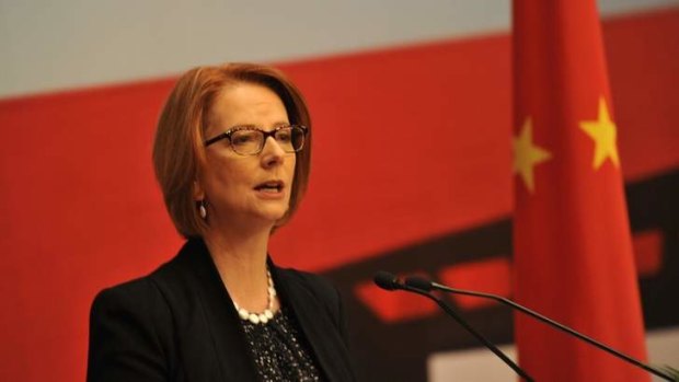 Taking initiative: Prime Minister Julia Gillard in Shanghai as part of her six-day China visit.