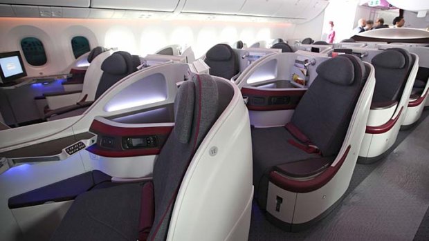 Qatar Airways' business class cabin. For the second year in a row, the airline has been named the world's best at the Skytrax World Airline Awards.