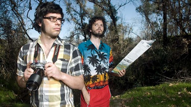 Exploring different realms &#8230; Jemaine Clement and Bret McKenzie have mapped out their path to world domination.