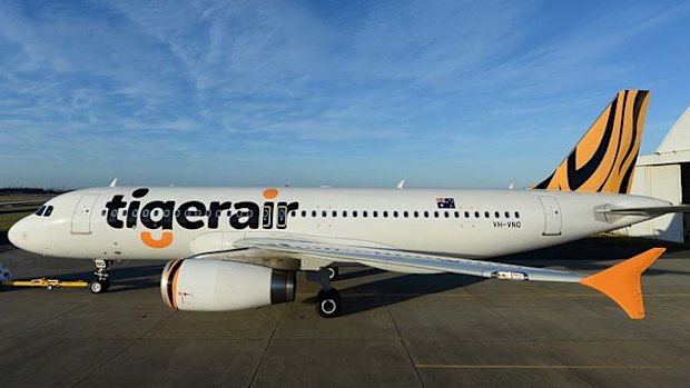 Tiger's rebranded plane in Melbourne.