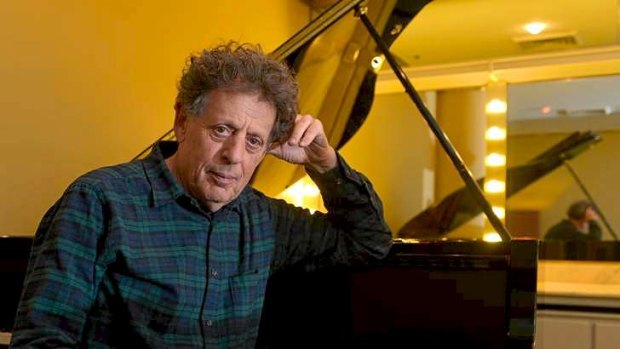Composer Philip Glass in Melbourne for a revival of his advant-garde opera <i>Einstein on the Beach</I>.
