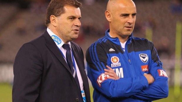 Kevin Muscat with Ange Postecoglou.