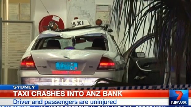 A taxi crashed into the Chifley Plaza ANZ on Boxing Day night.