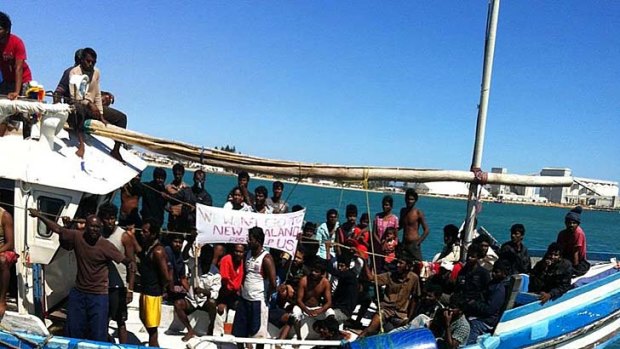 Seeking asylum: The boat of Sri Lankan refugees that arrived in Geraldton in April.
