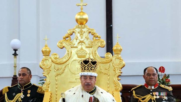 King George Tupou V at his coronation in 2008.