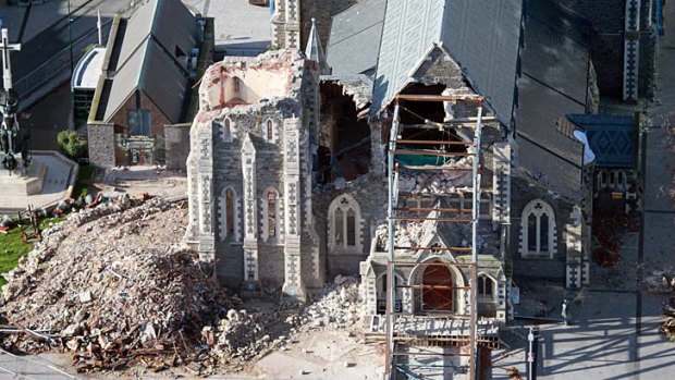 The earthquake-ravaged ChristChurch Cathedral.