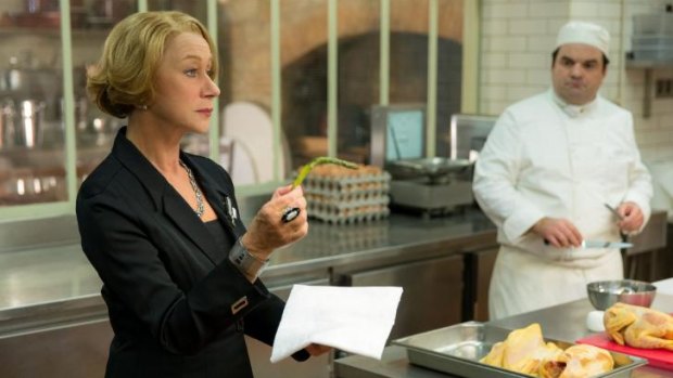 Helen Mirren does not approve: One half of the kitchen battle in <i>The Hundred-Foot Journey</i>.