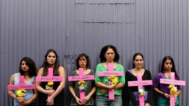 Bearing the names of the slain ... the Sydney Action for Juarez group will march today.