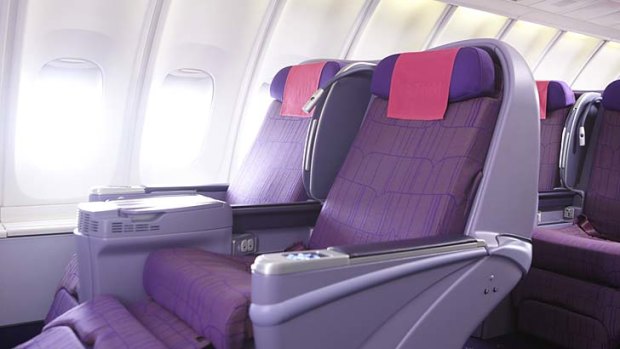 Thai Airways business class seating.