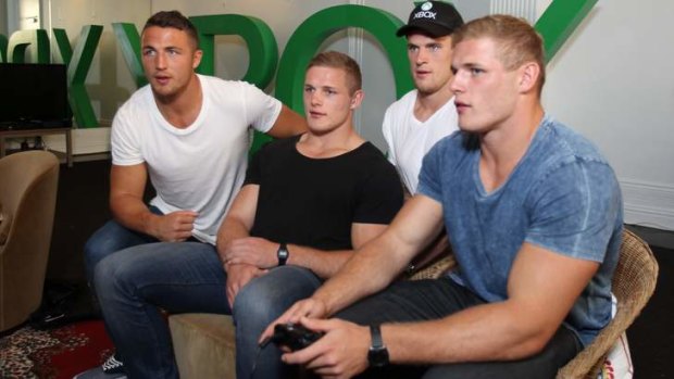 Brothers gonna work it out: The Burgess clan at the XBox1 launch on Wednesday.