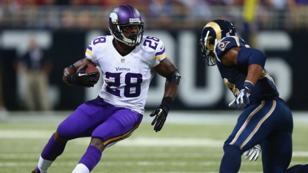 Adrian Peterson in action against the St. Louis Rams.