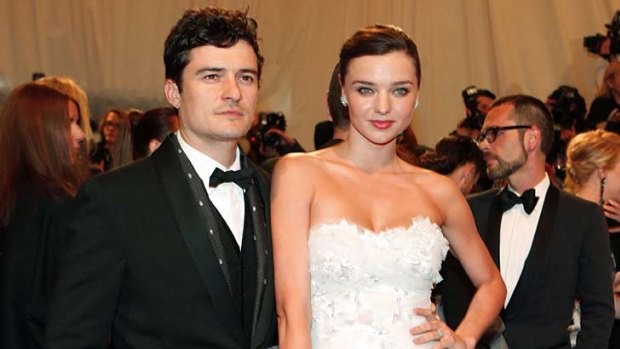 Snapped ... Orlando Bloom, pictured here with wife Miranda Kerr in May, did not want to have his photo taken.