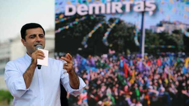 Presidential candidate Selahattin Demirtas in Izmir on Saturday.