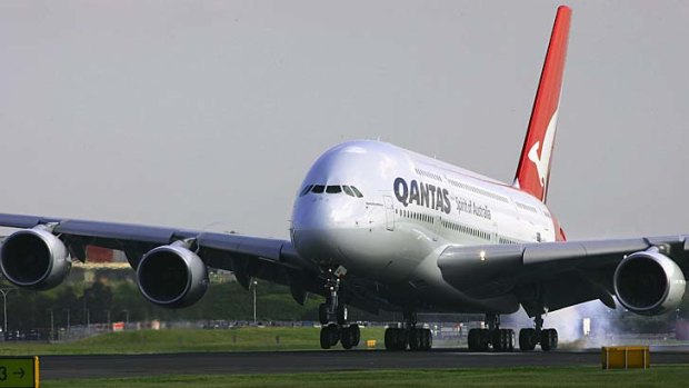 A Qantas A380. One of the airlines superjumbos took off without the correct speed readouts, a safety investigation has found.