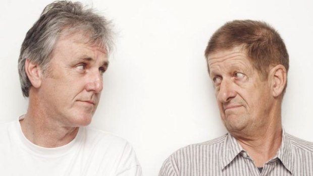 Comic act: John Doyle and Greig Pickhaver have built a long career as long-winded sports commentators Roy Slaven and HG Nelson.