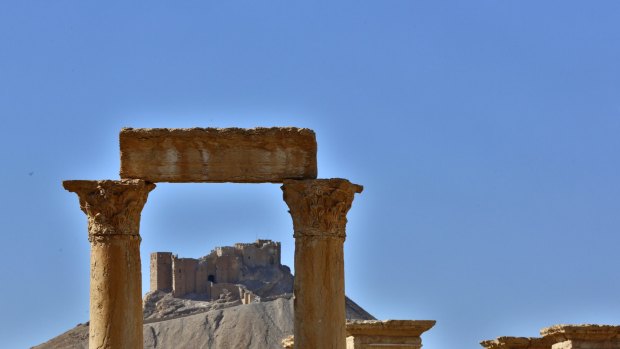 The Palmyra Citadel in the ancient city of Palmyra.