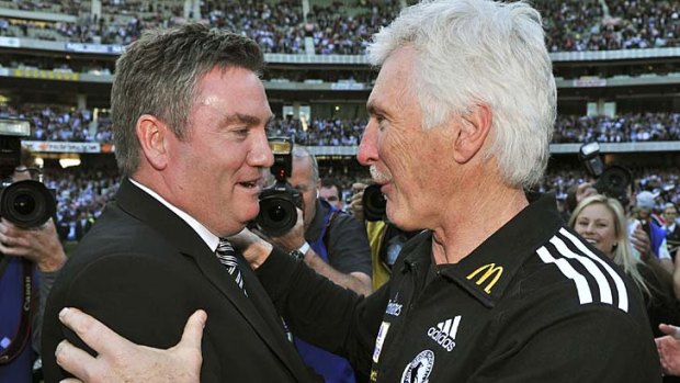 Fond memories. Mick Malthouse and Eddie McGuire after last year's grand final.