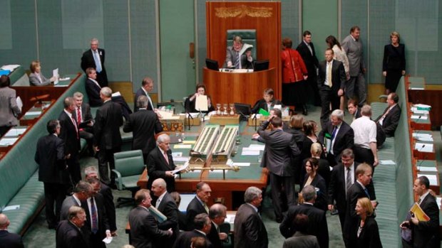 The price of democracy: A division in Federal Parliament.