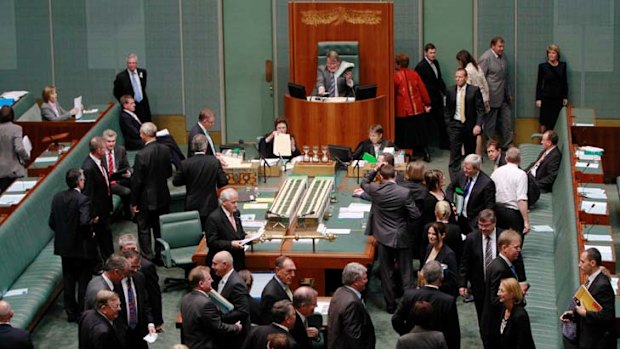 The price of democracy: A division in Federal Parliament.