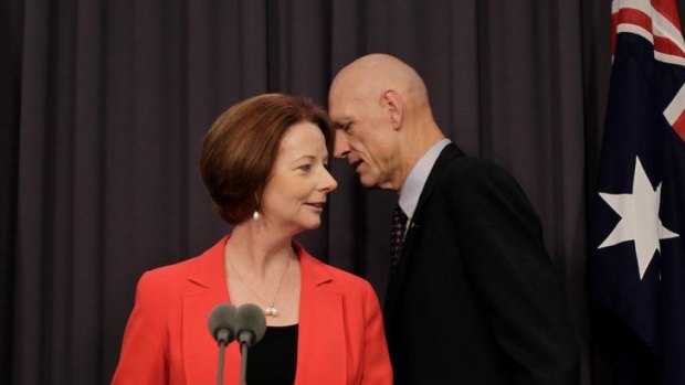 Julia Gillard and School Education Minister Peter Garrett at the Gonski review launch.