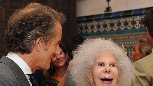 Exchanging vows ... Spain's Duchess of Alba and her new husband Alfonso Diez.