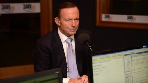 Prime Minister Tony Abbott in Fairfax radio 3AW where he said a temporary deficit tax was not a broken promise.