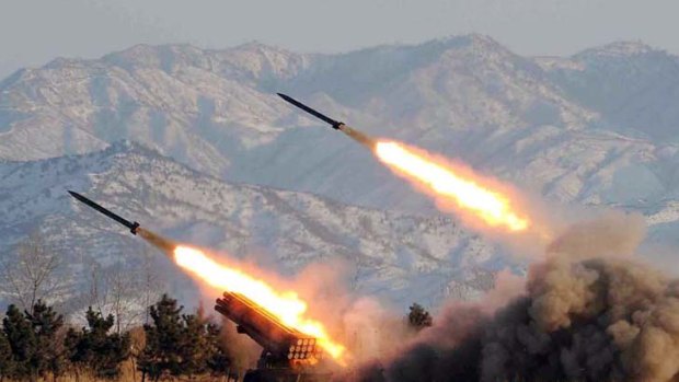 A North Korean missile launch drill from 2009.