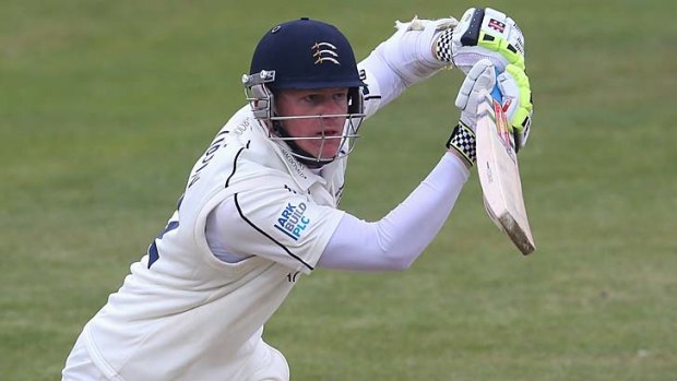 Sam Robson playing for Middlesex.