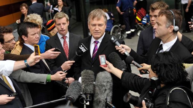 Lost case ... Andrew Bolt outside the Federal Court.