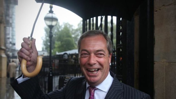 UKIP leader Nigel Farage arrives at The House of Commons.