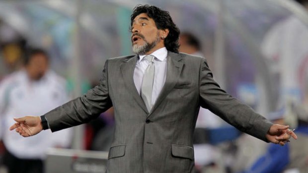 Argentine soccer legend Diego Maradona.